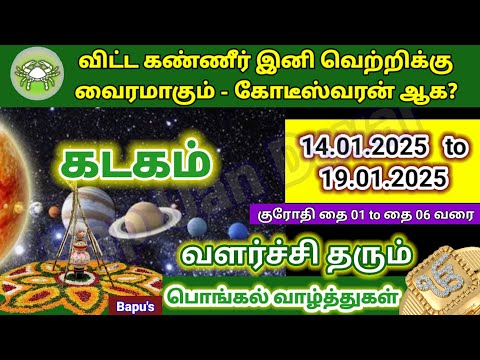 கடகம் - வார ராசி பலன்கள் (13.01.2025  முதல் 19.01.2025 வரை) - Kadagam - Bapu's HAPPY PONGAL JAN 2025