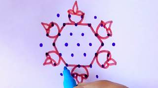 7*4 middle dots kolam. Navaratri special. Easy kolam 2024🌺✍️ Vijayadashami kolam. Aayutha pooja ko..