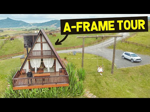 ROMANTIC A-FRAME CABIN w/ WATERFALL & HORSEBACK RIDING! (Airbnb Tour)