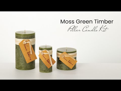 Moss Green Timber Pillar Candle Kit - Vance Kitira