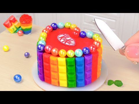 Amazing KITKAT Cake Satisfying Miniature KitKat Rainbow Cake Decorating Rainbow KitKat Cake