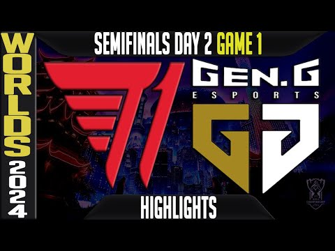 T1 vs GEN Highlights Game 1 | LoL Worlds 2024 Knockouts Semifinals | T1 vs GenG G1