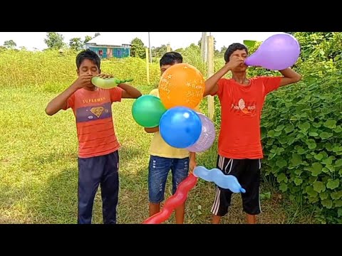 Have fun blowing up balloons and learn the names of colors। kids episode25