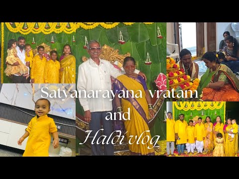 Satyanarayana vratham and Haldi vlog 😍 #satyanarayankatha #haldi #vratham #familyvlog #dance #fun