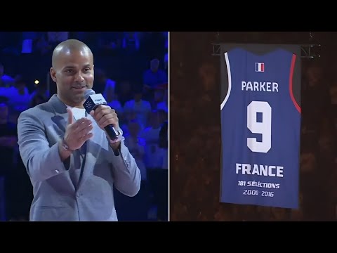 Spurs Legend Tony Parker Jersey Retirement Ceremony & Speech in the French National Team