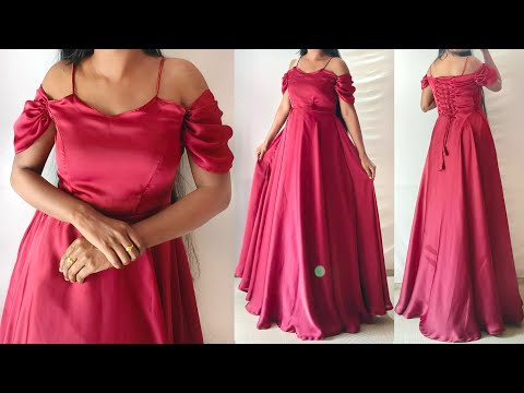 Celebrity style party wear princess gown cutting & stitching | Birthday frock | Umbrella cut frock