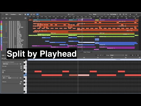 Logic Pro - Split MIDI Notes and Region by Playhead with a Simple Shortcut - Time Saver!!!