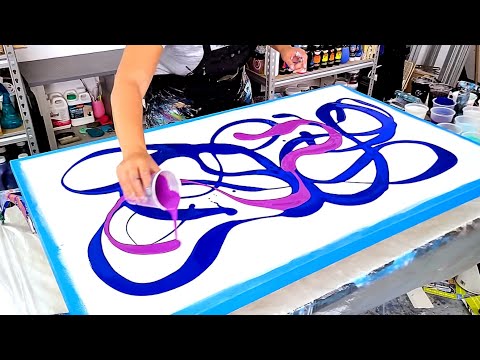 This is BIG 🤩! - Ribbons of Gorgeous Pearlescent Colors! - Acrylic Pouring