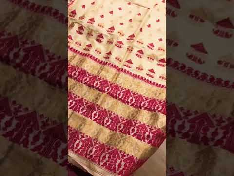 Pure handloom Assam tussar silk saree with zari and thread buta.. #tussarsilk #assamsilk #silksarees