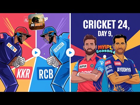 Real Cricket Swipe + Cricket 24 : RCPL  MYIPL : KKR vs RCB / Jaipur vs Ayodhya PC Mobile Live Stream