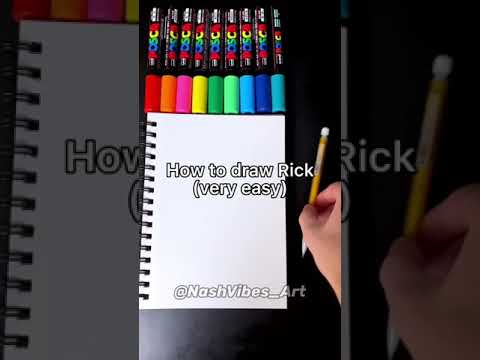 How To Draw Rick from Rick and Morty! Very easy Tutorial! (#Shorts)