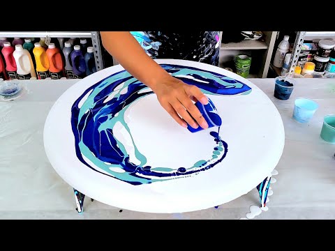 New Custom Blues! -- BIG Ocean Waves in NEW BLUES! - Acrylic Painting - Acrylic Pouring