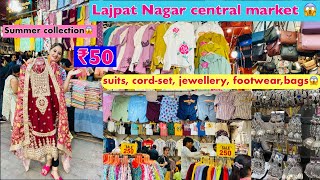 Lajpat Nagar market delhi 2024 monsoon महा सेल jewellery, bags, footwear accessories ₹50😱