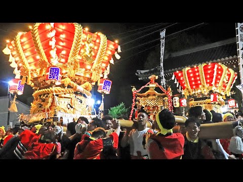 淡路・室津八幡神社で秋まつり　電飾輝く布団だんじり、華麗な練り披露