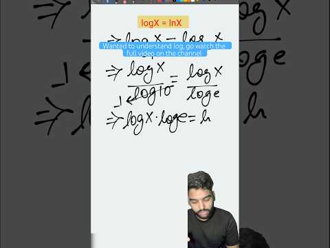 Cracking logarithm | logX = lnX #logarithm #learnmaths