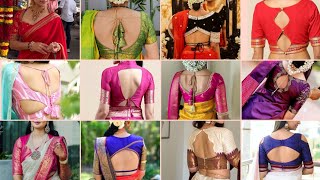 Trendy Blouse back neck designs/Latest blouse designs new model back side/Silk cotton blouse designs