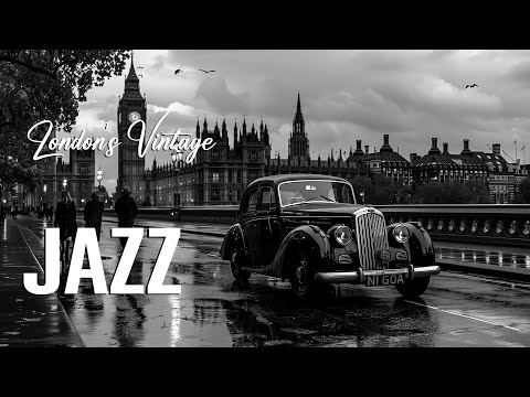 Swing Jazz Rain 🌧️ London’s Vintage Cars & 1930s-1940s Music | Perfect for Relaxing Nights