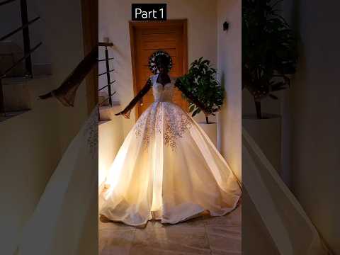 Revealing my lighted 3in1 wedding dress😍 part 1 #fashion #lolaoluwasusi #sewingtutorial #shorts