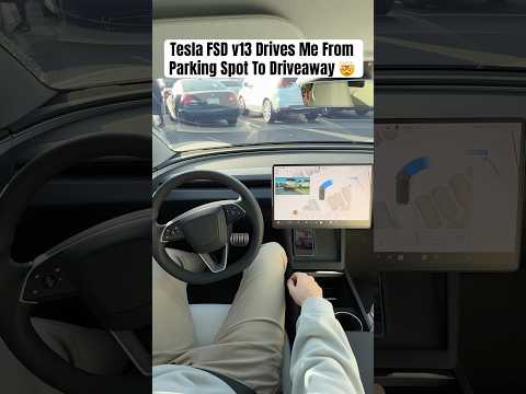 Tesla FSD v13 Drives Me From Parking Spot To Driveway! 😳🤯