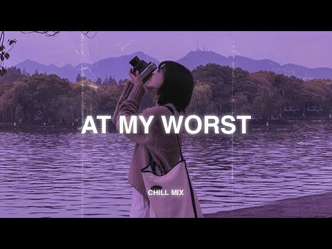 At My Worst (𝙨𝙡𝙤𝙬𝙚𝙙 + 𝙧𝙚𝙫𝙚𝙧𝙗) ♫ slow version of popular songs - songs to listen to when your sad #8