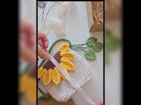 crochet beautiful begs ideas # handmade begs #crochetdesigns #latestvideo #sunflower #begs #2025