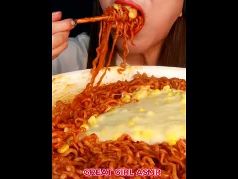 ASMR SPICY Noodles Eating MUKBANG eating sounds no talking|| #asmr #mukbang #shorts #spicynoodles