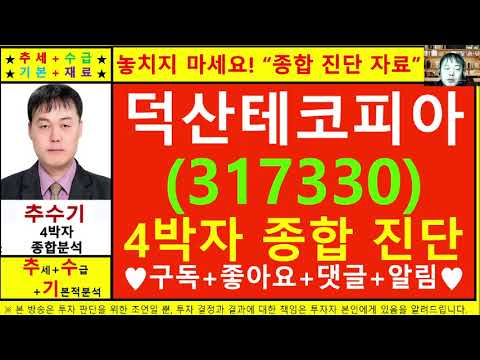 덕산테코피아(317330)종목진단및향후주가전망 추수기(추수)전문가