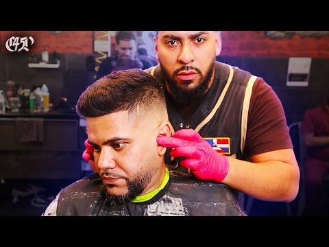 Perfecting The High Skin Fade Haircut Tutorial💈🔥| 3 Guard System, Tomb45 ShaveGel @MOEFADETASTIC