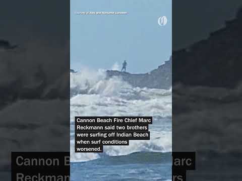 Stranded surfer ‘holding on for dear life’ on Oregon coast rocks lifted to safety