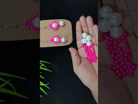 Simple & Easy Beaded Pearl Earrings//Earrings Making At Home//Jewelry Making//#shorts#reels