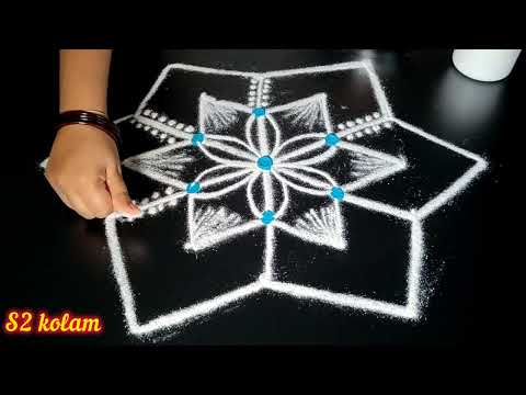 Quick & beautiful rangoli with 5×3 dots 3296🌺maha sivarathiri rangoli 🌺 massi kolam 🌺 latest muggulu