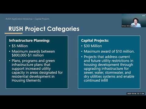 Regional Utilities Supporting Housing Pilot Program Workshop: Capital Projects