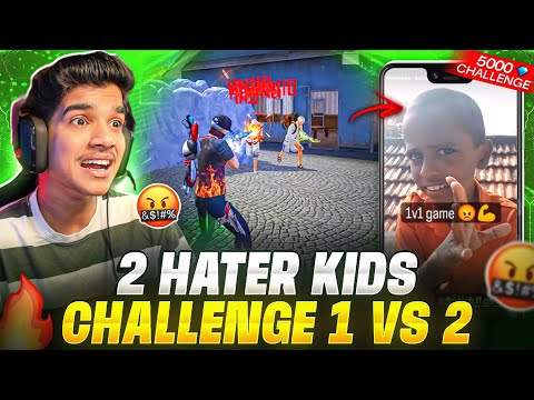 🤬 2 HATER KIDS 😨CHALLENGE ME | 1 VS 2 🔥| 5K 💎DIAMONDS | FREE FIRE IN TELUGU #dfg #freefire