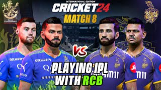 RCB vs KKR - Run Feast 😍🔥- Playing IPL as RCB in Cricket 24 #8