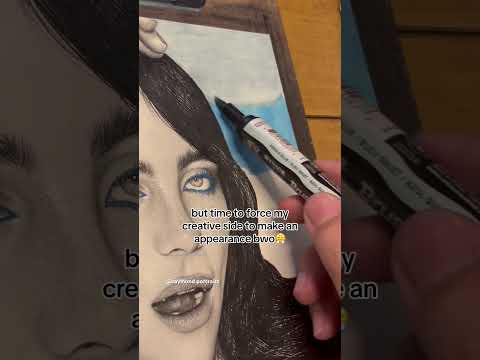 BILLIE BACKGROUND pt1 (tiktok:raymond.portraits) #art #drawing #shortsvideo #artist  #billieeilish