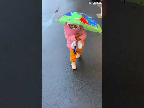 RainySeasonFun#UmbrellaAdventures#BabyLove#RainyWalks#GermanyScenes#CutestRainWalker