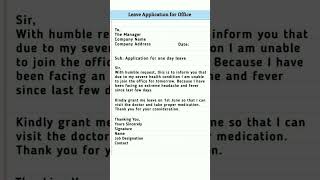 LEAVE application for office #english #application #important