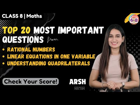 20 Most Important Questions from Chapter 1, 2, and 3 | Periodic test | Class 8 | CBSE Math