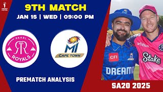 SA20 2025: Paarl Royals vs MI Cape Town 9th Match PREDICTION, SA20 9th Match Dream 11 Team, PR vs MI