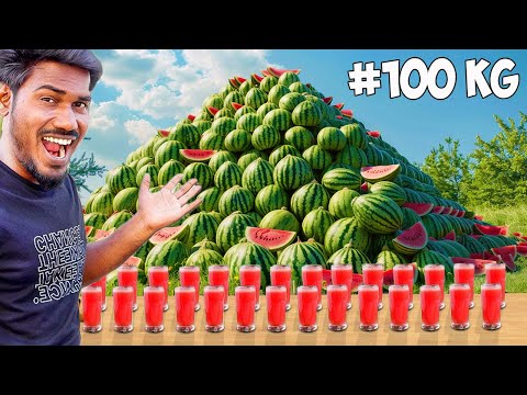 100 Kg Watermelon = How many Glasses of Watermelon Juice | Watermelon Experiment