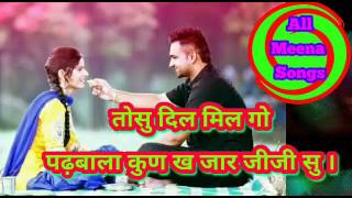 तोसु दिल मिलगो पढ़बाला कुण ख जार जीजी सु।| राजू मीणा | new meena geet | new meena songs