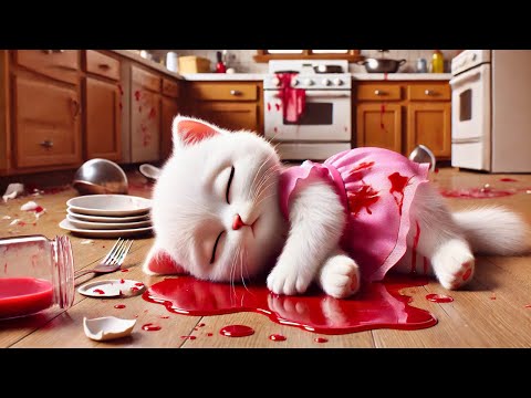 Naughty Kittens Cooking😹 and Surprise Accident!😿 #cat #ai #catlover #catvideos #cutecat #aicat