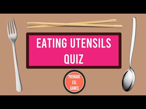 Eating Utensils Game | Spoon, Fork, Chopsticks | Learn English ESL Kitchen Utensils