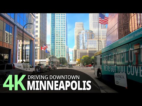 Minneapolis 4K60fps - Driving Downtown - Minnesota, USA