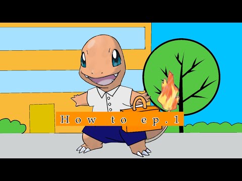 How l made the characters and the background of little Charmander🔥at school 🏫 ( ep.1 )