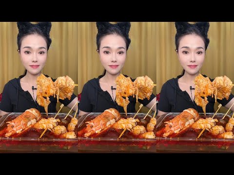 lobster, eating show,mukbang,delicious food,asmr