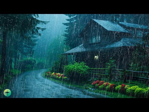 Rain Sounds for Sleeping - Heavy Rain & Powerful Thunderstorm Sleep Sounds at Night to Sleep Quickly