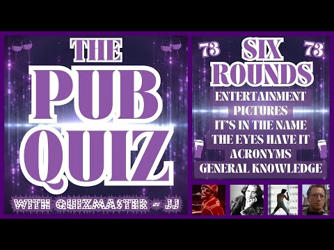 Pub Quiz No73 - 6 Different Rounds - 41 Questions & Answers - 72 Points to Win. trivia/quiz Fun Quiz