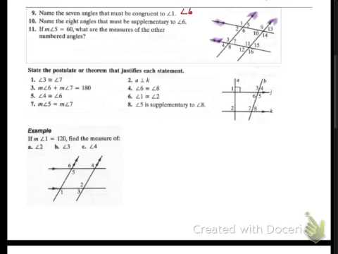 geometry 3-2 concept guide: properties of parallel lines