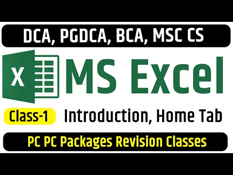 1 Excel Revision Classes | PC Packages Revision Classes | PGDCA, DCA, BCA By Arvind